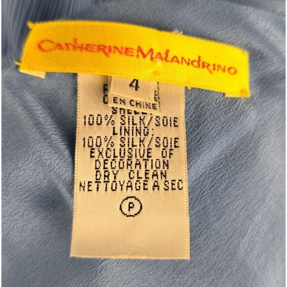 Catherine Malandrino 100% Silk Embroidered Dress Size 4 - Picture 7 of 7